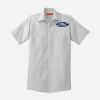 Short Sleeve Striped Industrial Work Shirt Thumbnail